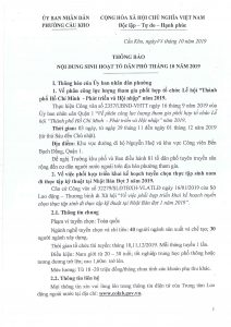 NỘI DUNG SINH HOẠT TỔ DÂN PHỐ THÁNG 10 NĂM 2019