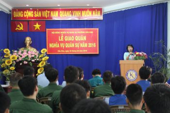 Hội đồng nghĩa vụ quân sự phường Cầu Kho tổ chức Lễ giao quân năm 2016.