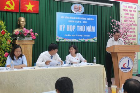 Hội đồng nhân dân phường Cầu Kho tổ chức kỳ họp thứ 05, nhiệm kỳ 2016 – 2021